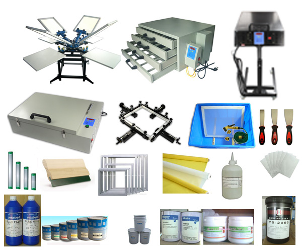 4 Color 4 Station Screen Printing Machine Full Package